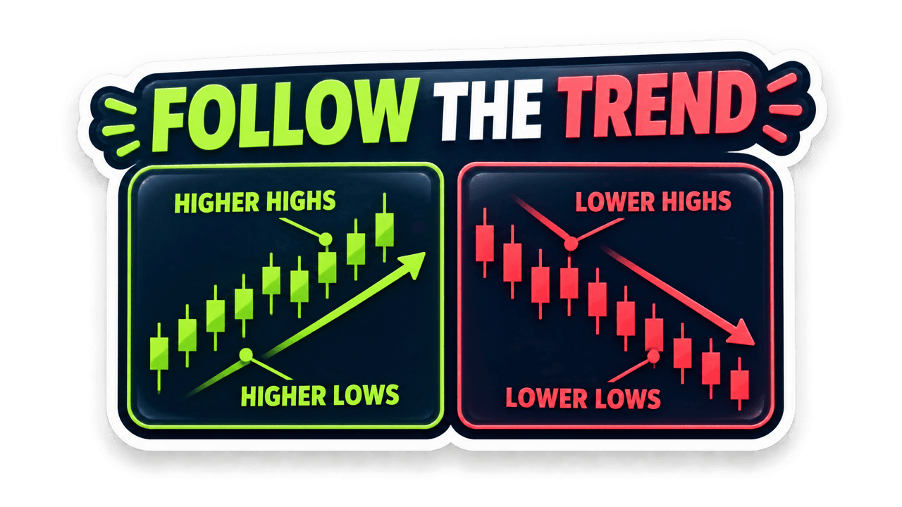 Trend structure showing higher highs and higher lows
