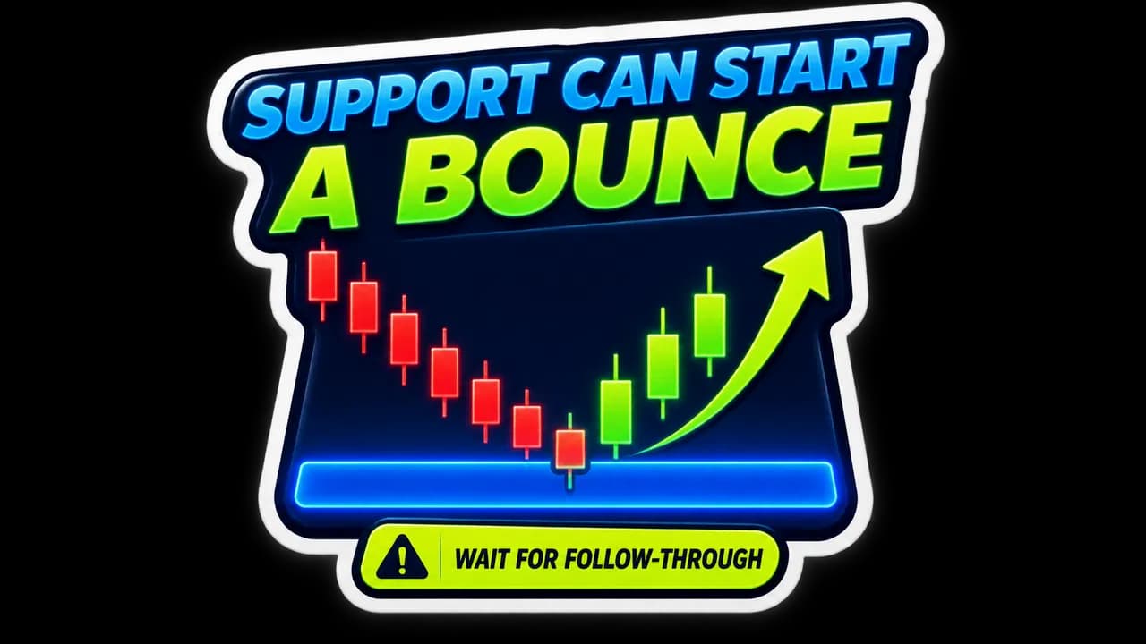 Support bounce with momentum candles