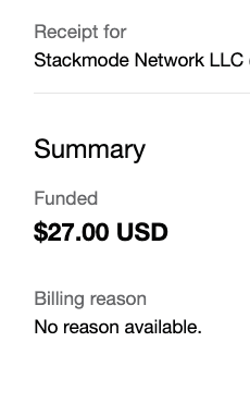 Meta ads receipt screenshot showing Facebook advertising charges