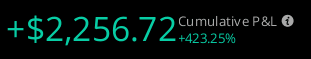 Stock trading result screenshot