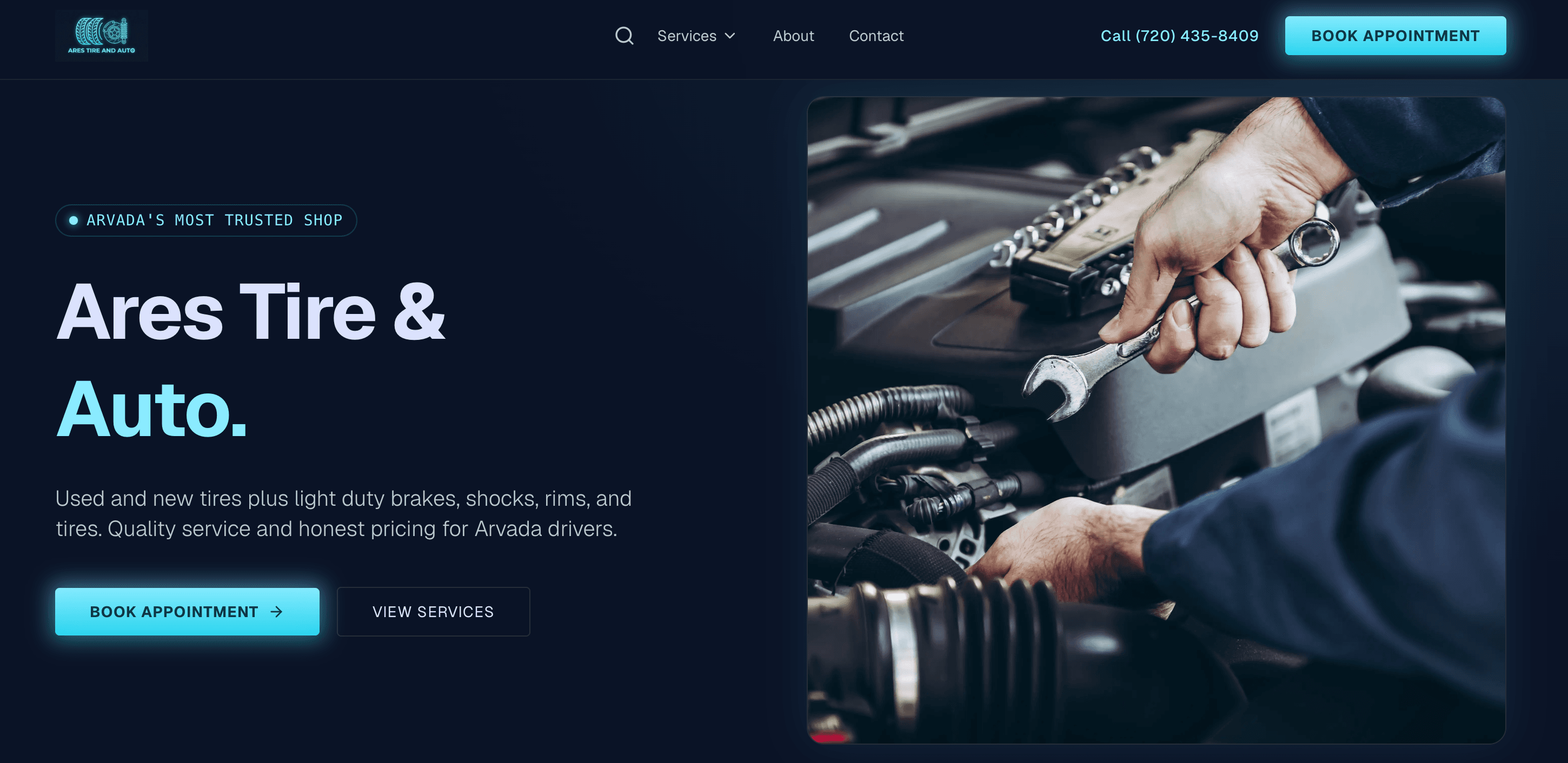 Ares Tire & Auto — website built by StackModeChris at Stackmode Network