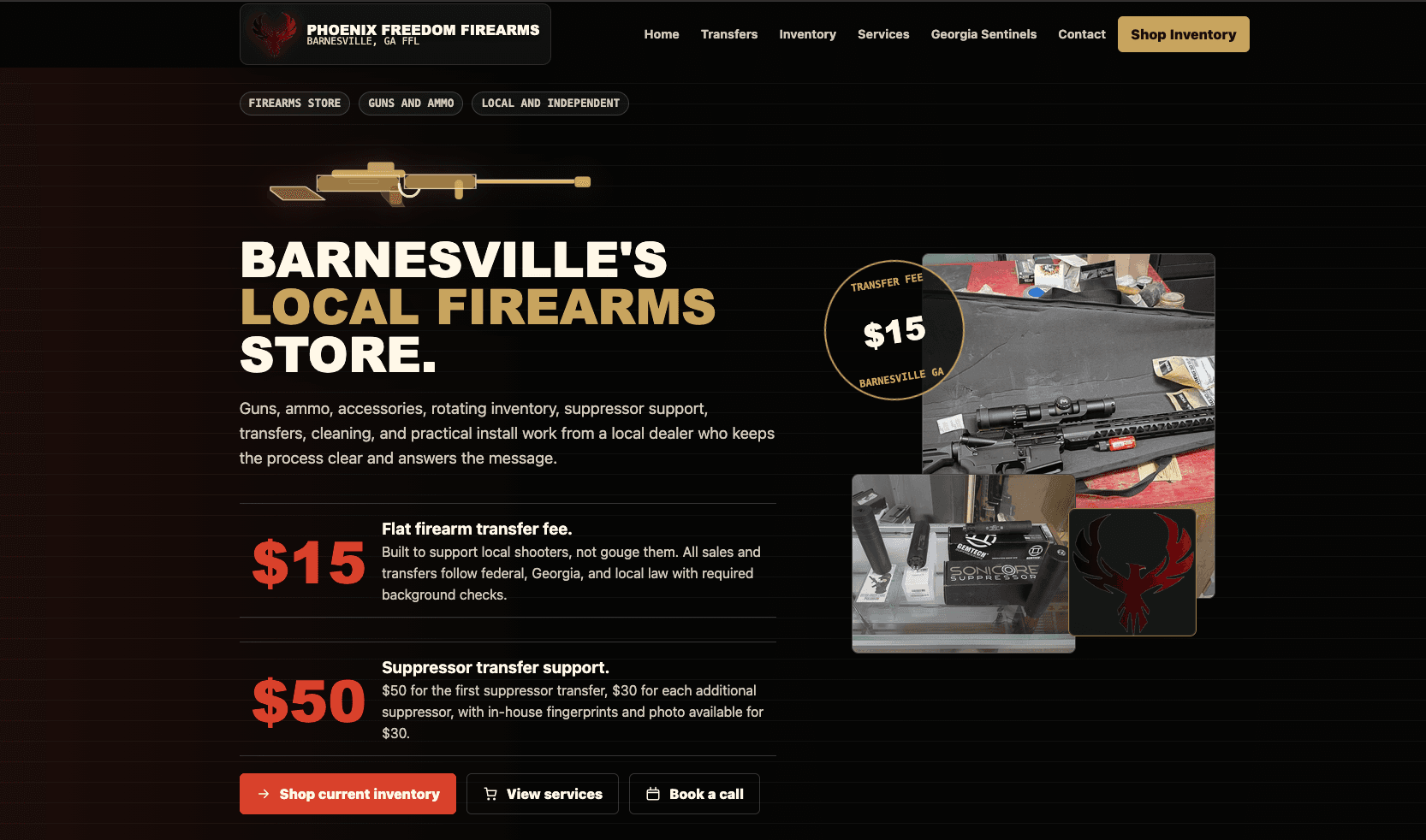Phoenix Freedom Firearms — website built by StackModeChris at Stackmode Network