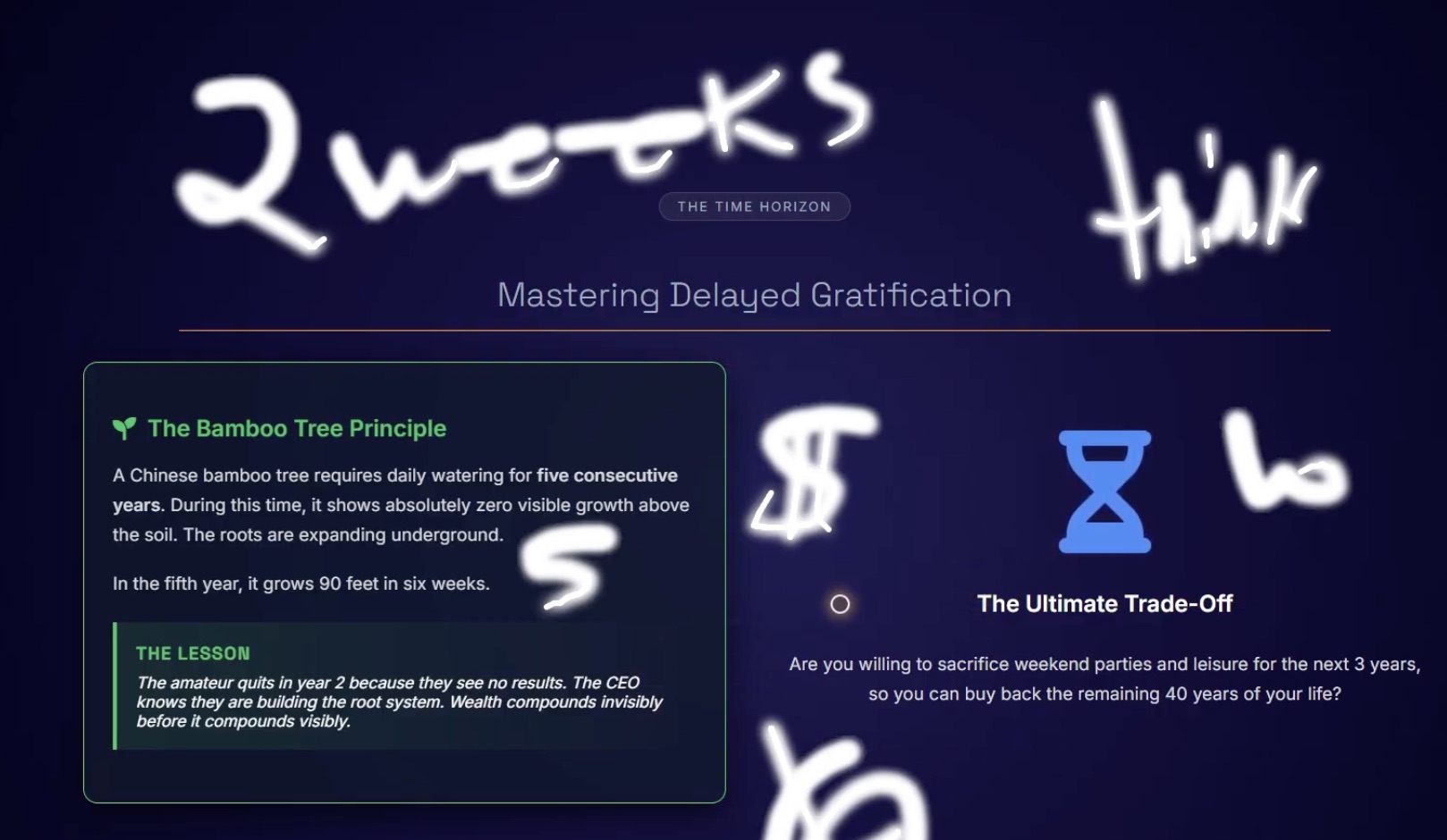 StackMode teaching slide on the time horizon.