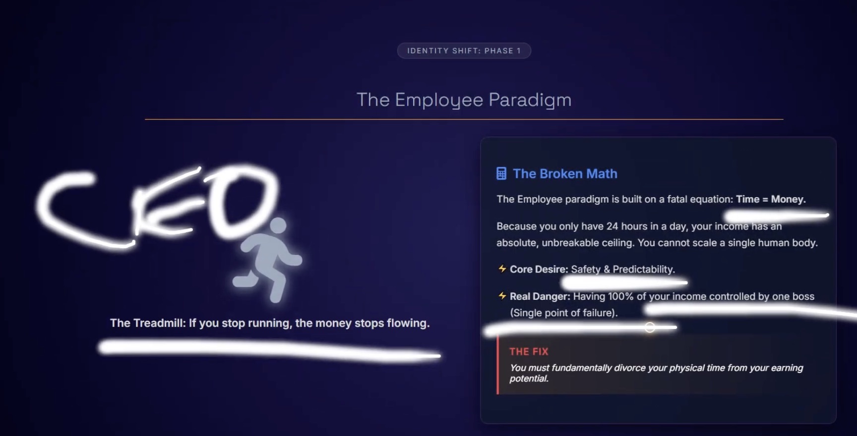 StackMode slide explaining time and money.