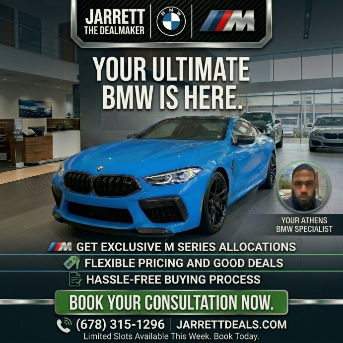 Jarrett The Dealmaker BMW ad creative designed by Stackmode for conversion-focused digital advertising