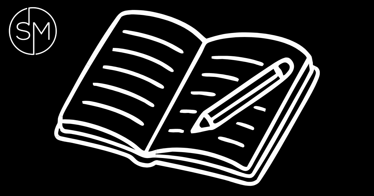 Simple trading journal notebook and pencil icon