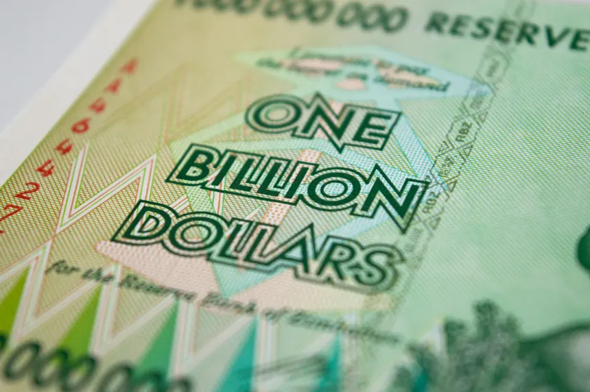 One billion dollars text on currency