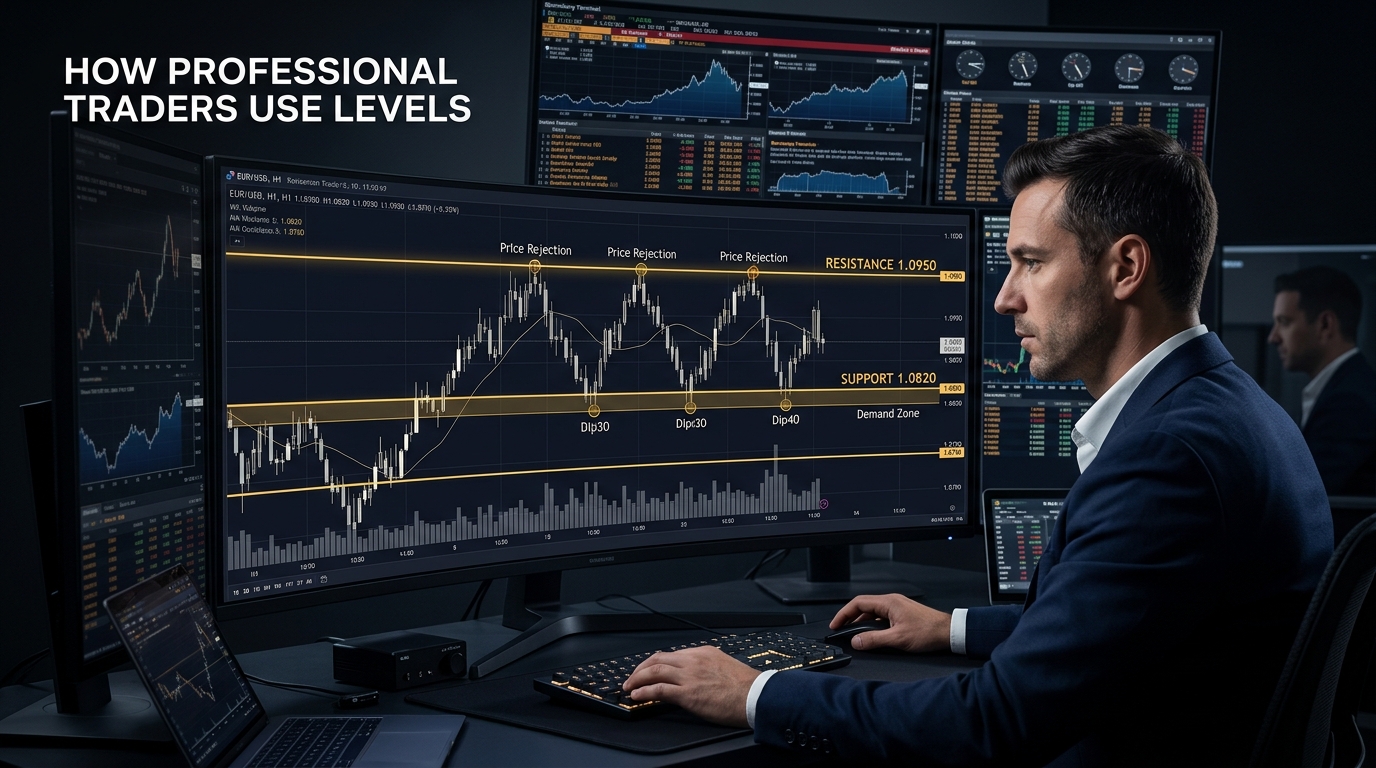 Trading article cover for How Professional Traders Use Levels (The Real Method)