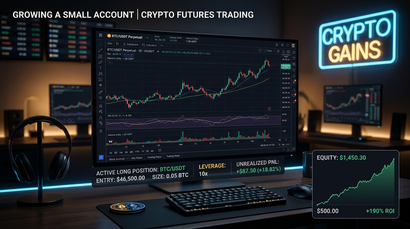 Crypto article cover for How To Grow A Small Crypto Futures Account (Step By Step)