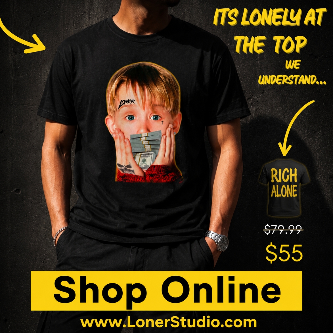Rich Alone shirt ad creative