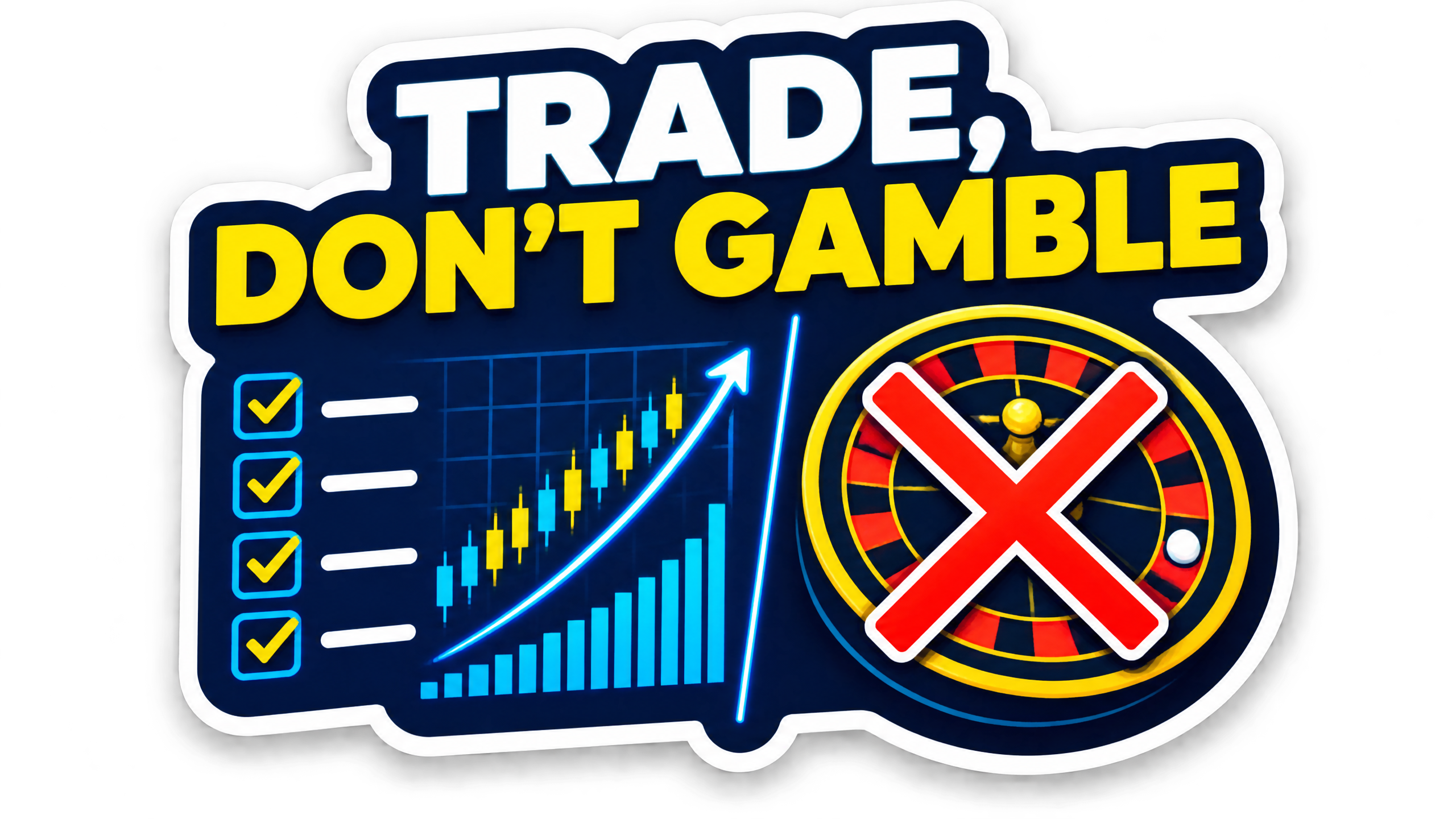 Trading versus gambling concept showing the difference between strategic trading and random betting