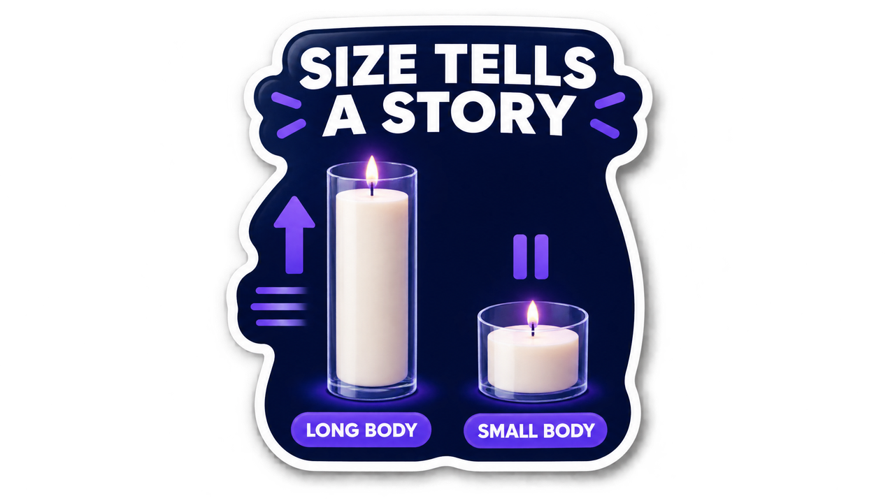 Comparison of different candle body sizes