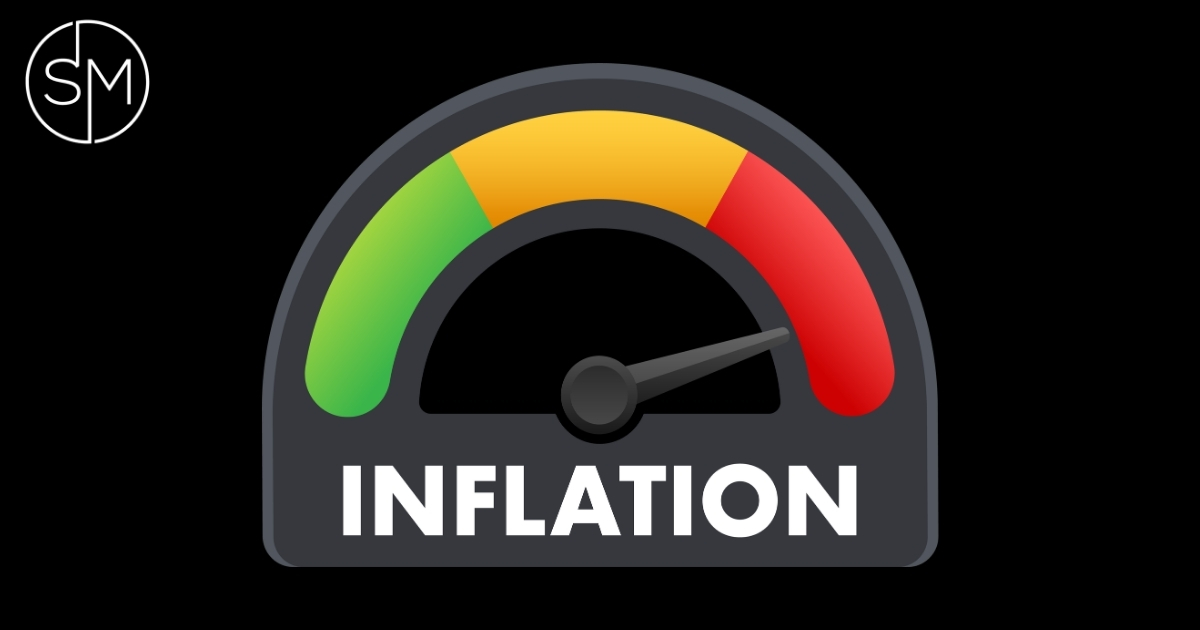 Inflation gauge illustration showing low to high price pressure