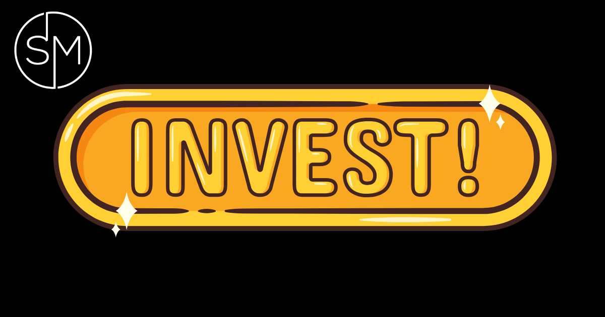 Bright invest button graphic for beginner investing decision
