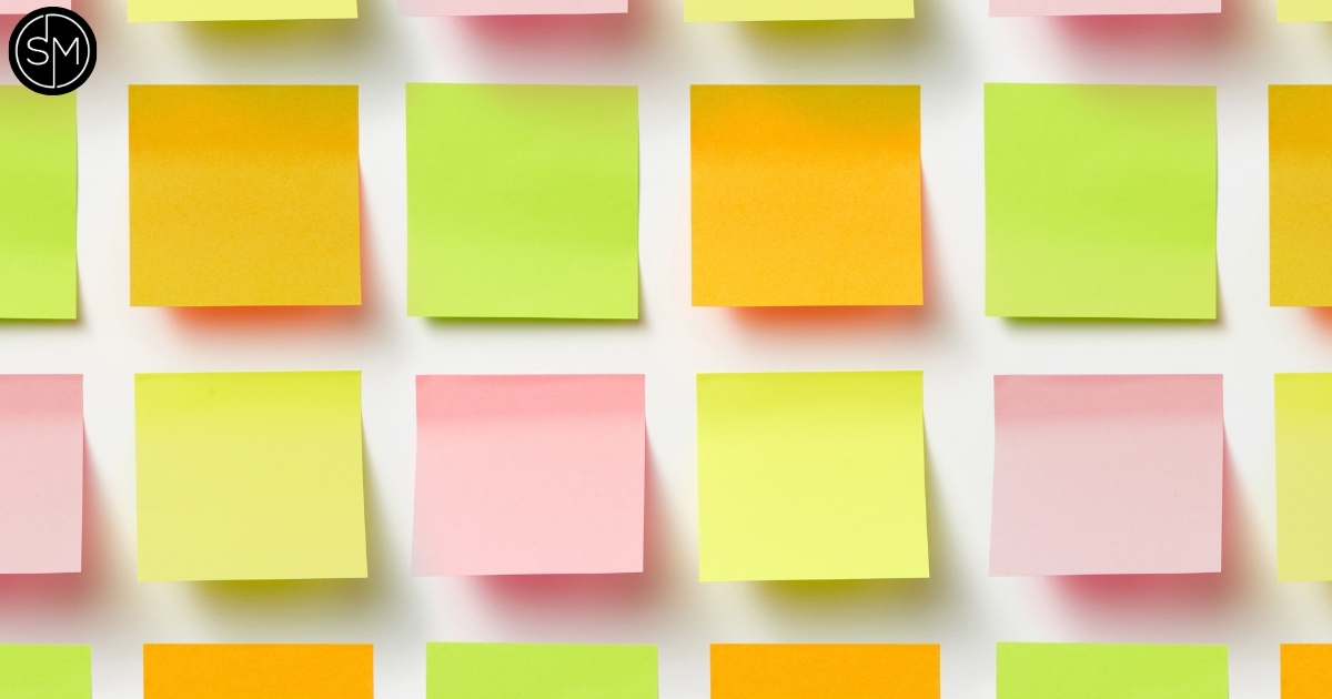 3 post strategy sticky note grid