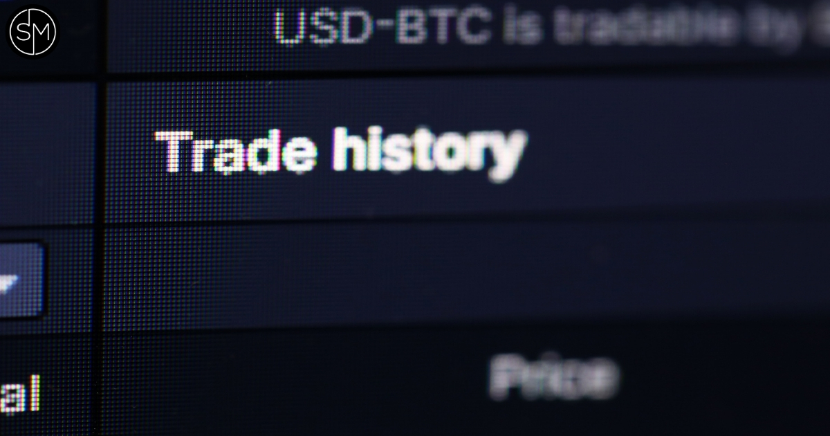 Trade history interface close-up