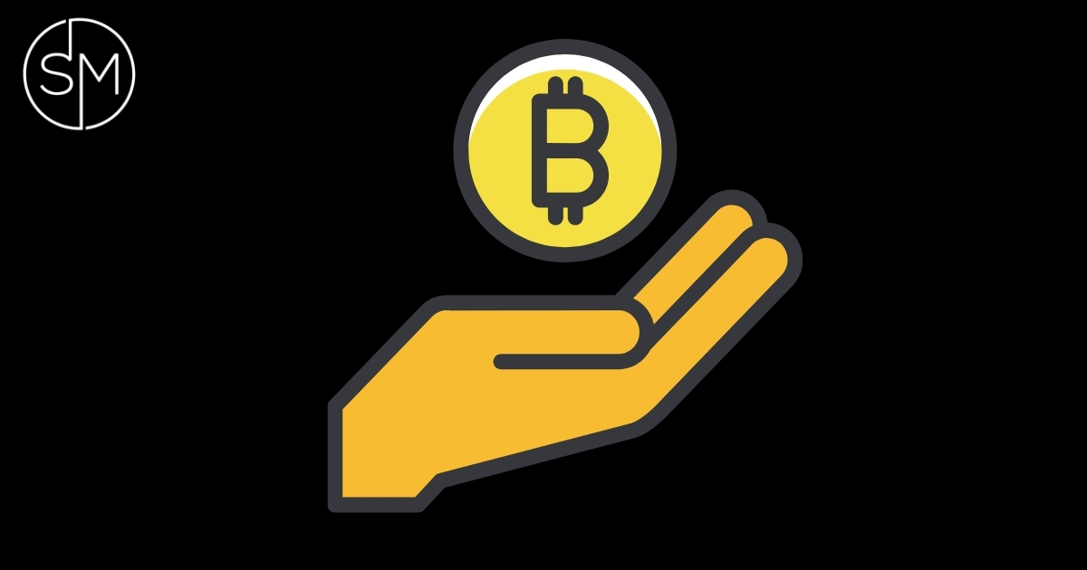 Illustration of a hand holding a Bitcoin symbol representing crypto custody