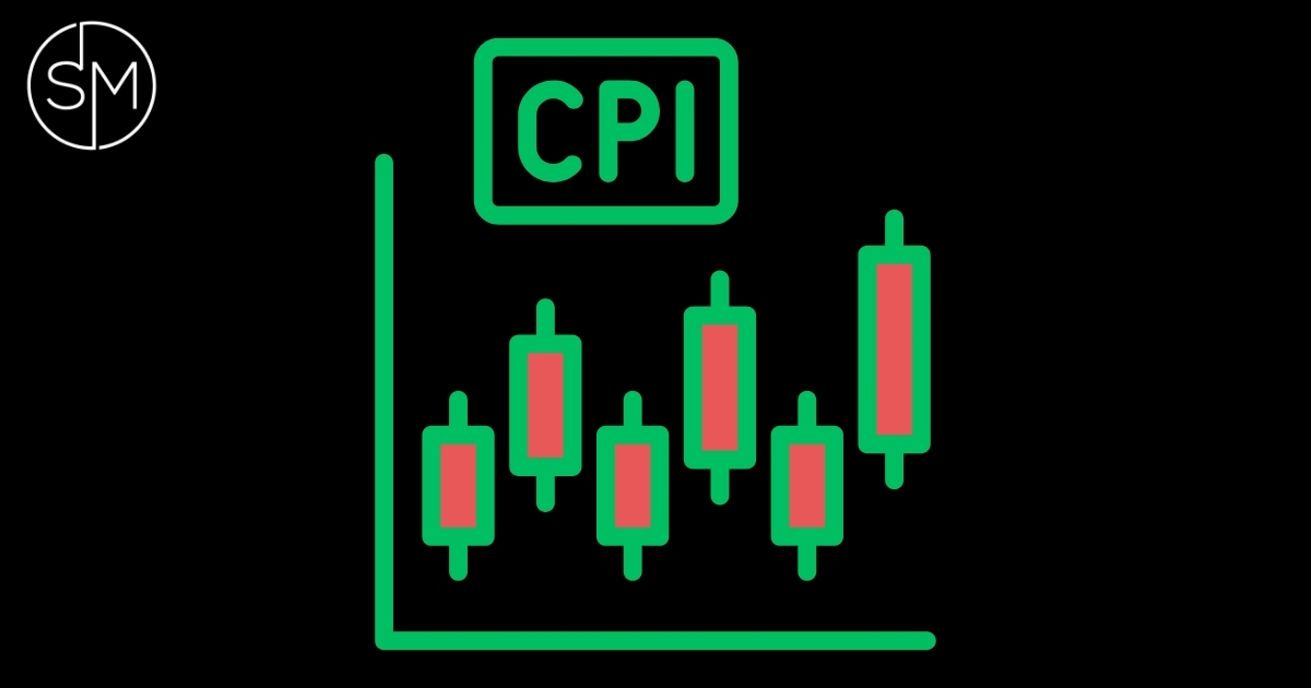 CPI label above a market candlestick chart illustration