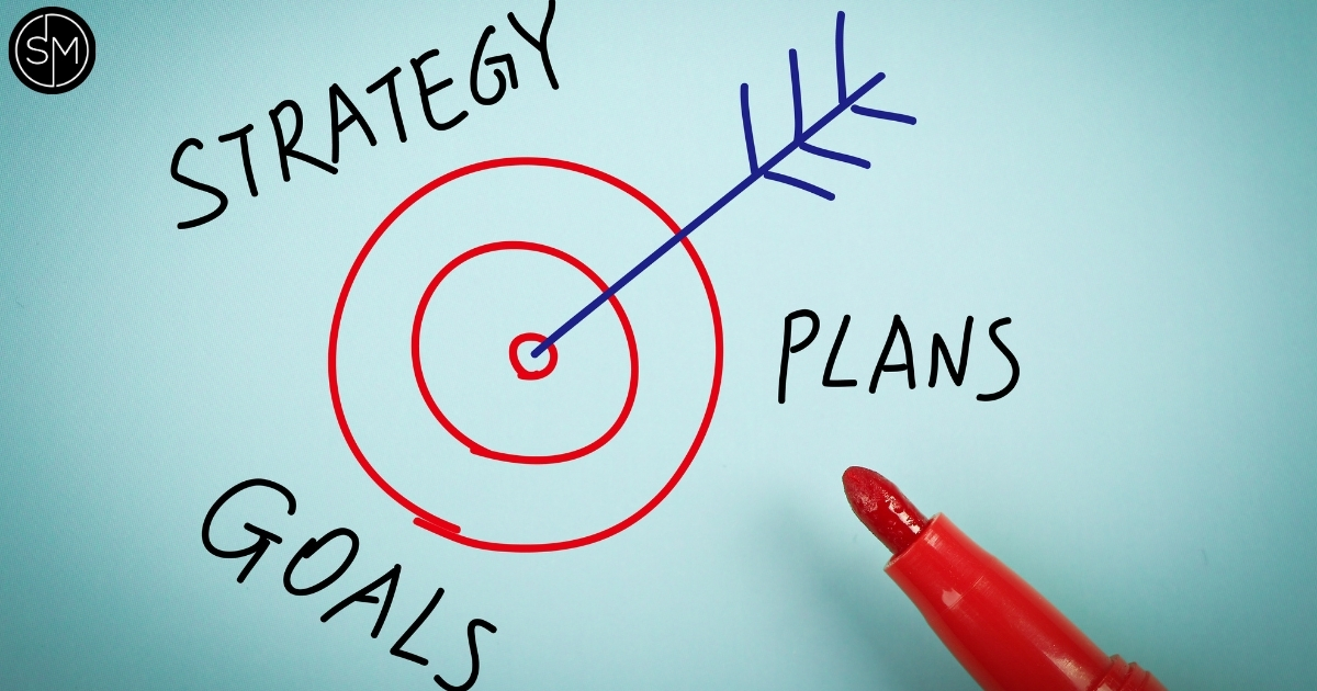 Goals, strategy, and plans target illustration