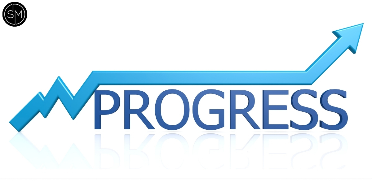 Progress arrow graphic showing business growth