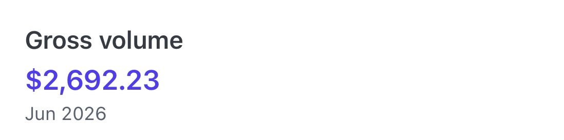 Stripe payment proof screenshot showing business revenue activity