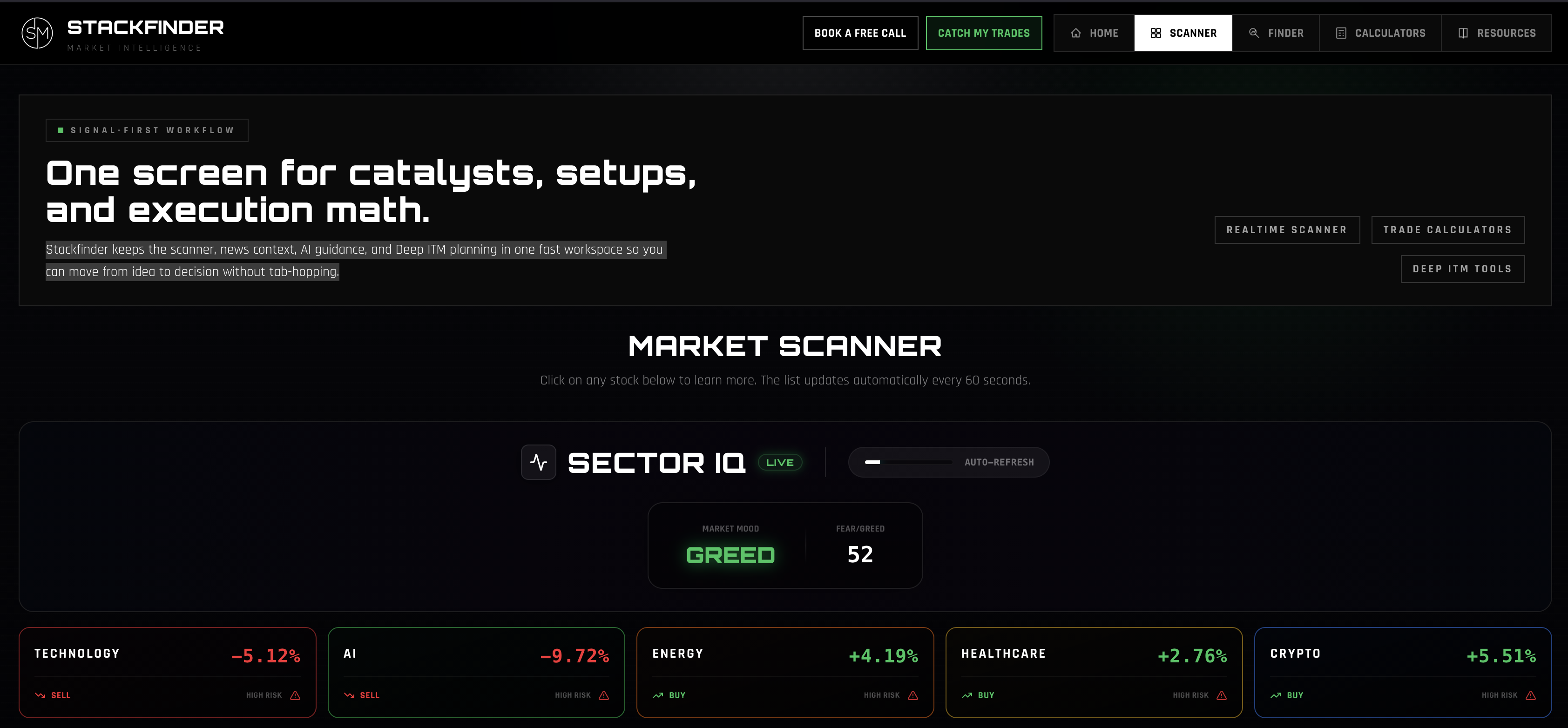 StackFinder AI Stock Scanner — real-time high-probability setups by Stackmode Network