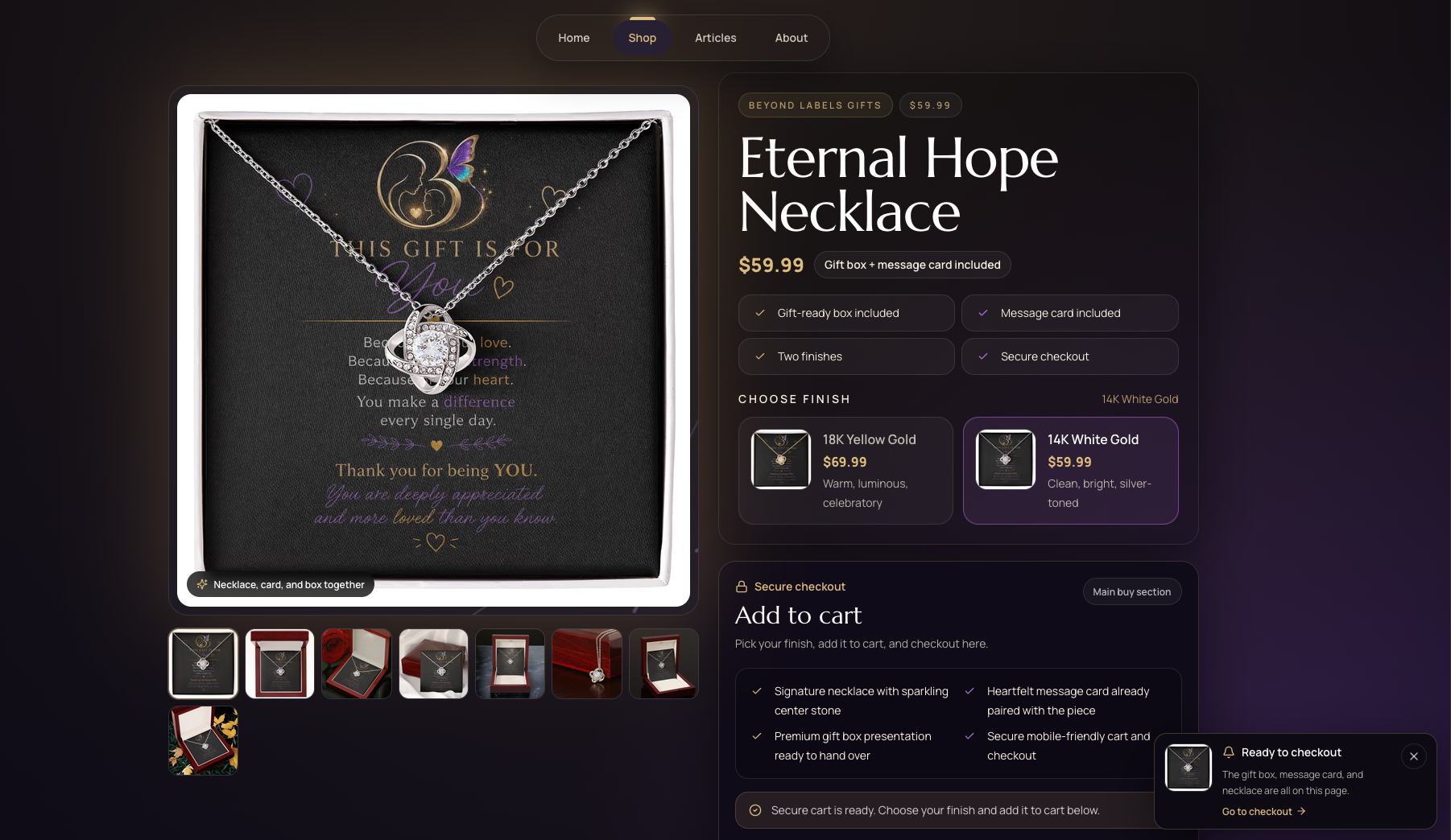 Beyond Labels Gifts website preview by Stackmode